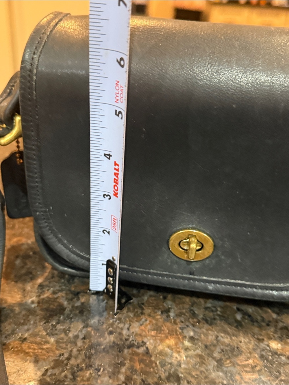 Vintage Coach Legacy Small Flap Black Leather Crossbody with Gold Turnlock - Picture 15 of 16